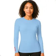 Camisa Térmica Feminina Manga Longa UV50+ Azul Sky Segunda Pele