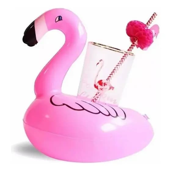 KIT 5 Boia Porta Copo Flamingo Flutuador P/ Praia Piscina