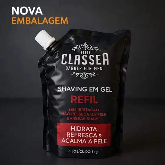 Shaving Em Gel Classe A Refil 1kg Para Navalhar Pra Fazer Barba, Pezinho E Navalhado Pele Hidratada E Macia 1UN