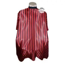 Capa de Corte Listrada Vertical Vermelho e Preto com Zíper