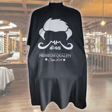 Capa de Corte Barbeiro Barbershop Barbearia Microfibra Estampada MMDias Premium Quality Ziper
