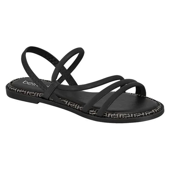 Rasteirinha Beira Rio Conforto Original Elastico e Tiras Strech Almofadada Detalhes
