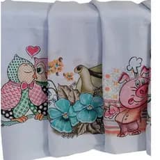 Kit /05/10/15 pano de prato Pé de Galinha Estampado Grande 41X66 cm Premium