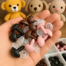 20 Focinhos Amigurumi com Trava | Cores Preto, Rosa ou Marrom |Temos 4 Tamanhos! 🐻