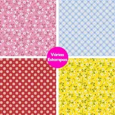 Tecido Tricoline Floral 100% Algodão 0,50mt x 1,50mt Estampa Flores