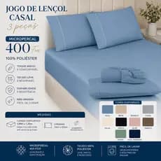Lençol Casal 3 Peças 400 Fios Sleep