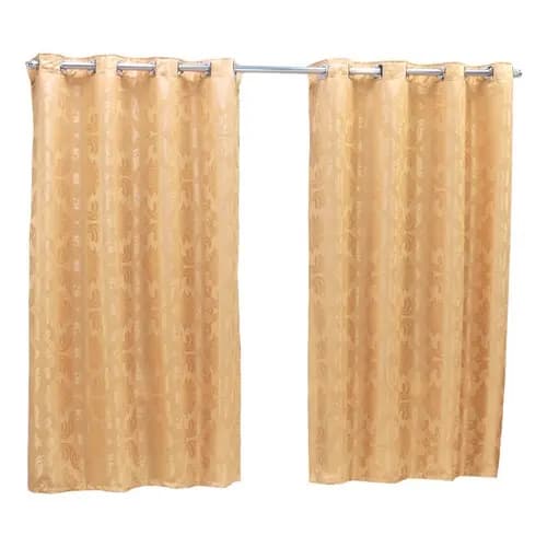 Cortina Jacquard Sala E Quarto 2,80m X 1,80m Com Ilhós Ouro Velho Tecido Oxford Macio 2 Folhas