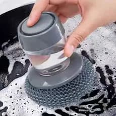 Escova Lava Louças com Dispenser de Detergente Integrado para Panelas, Pratos e Cozinha