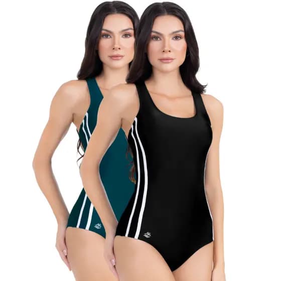 Kit Maiô Natação Feminino Adulto Forrado Natação Hidroginástica Poliamida Verão 2026 Lançamento