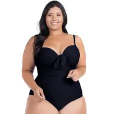 Maiô Body Plus Size Costas Nuas Modelador Disfarça Barriga Drapeado Com Alças Ajustáveis