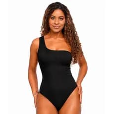 Maiô Body Feminino Texturizado Um Ombro Todo Forrado Poliéster Bojo Removível Praia Lançamento 2026