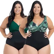 Maiô Plus Size Modelador Moda Praia Com Bojo Removível Forro Interno Zero Transparência
