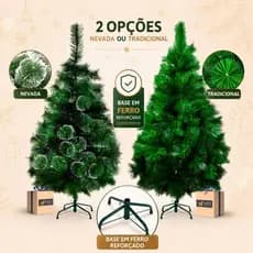 Arvore de Natal Pinheiro Canadense Luxo Verde ou Neve 1.50 Metros com Base de Metal Reforçado