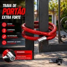 Corrente Trava para Moto Estepe Bicicleta ou Portão Antifurto 1 Metro Revestida Não Risca