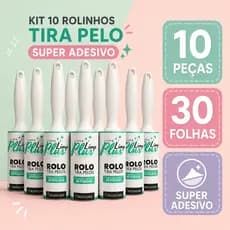 Rolo Tira Pelos 30 Folhas Cachorro Gato Rolinho Adesivo para Roupas Sofá Terno Blusas Kit 10 Pecas