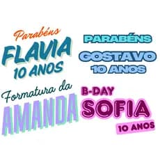 Adesivos  coloridos personalizado  com nome e idade  para balões e outros produtos