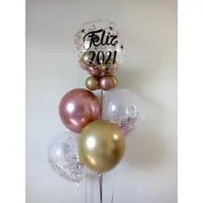 Balão Bubble 24p Com 14 Balões Metalizado com nome e idade ou cartela para Personalizar