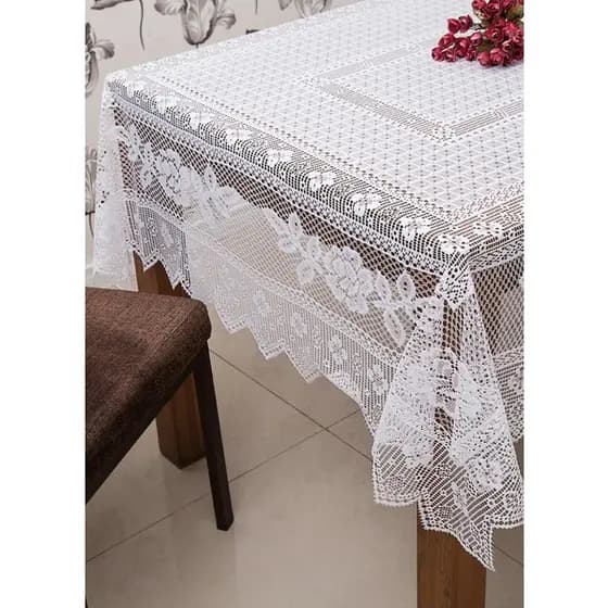 Toalha De Mesa Em Renda (grossa) 6 Cadeiras 2.20m