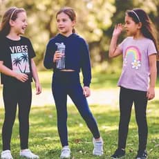 Kit 2 Calça legging infantil menina lisa escolar e passeio do 2 ao 16 anos