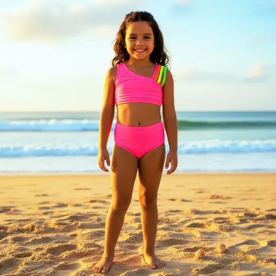 Kit 3 Bikini infantil meninas 2 ao 16 Juvenil forrado piscina praia natação biquini feminino infantil UV50