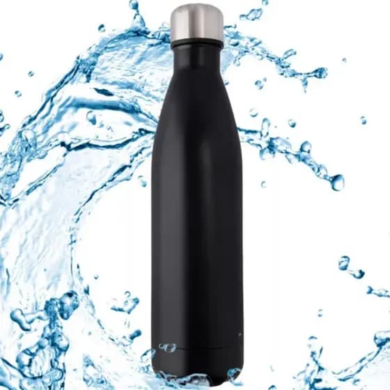 Garrafa Inox 750ml Preta Promoção Academia Escola Faculdade Esportes