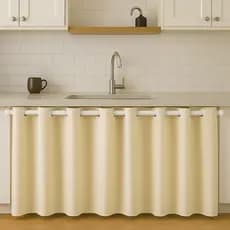 Cortina Pia Cozinha Ilhós 1,40x0,80 Balcão Lisa Decoração
