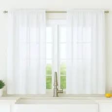 Cortina Luxo Voil Linho Flame 3,00x1,30 Para Varão Passante Sala e Quarto Gaze