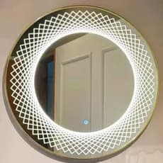 Espelho Redondo com Luz LED Touch 70cm Ideal para Maquiagem Banheiro e Decoração
