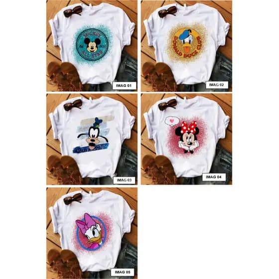 Camiseta Baby Look Estampas Femininas Moda Jovem PCKG 09