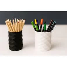 Kit Porta-Canetas 3D com Design Moderno Organizador de Mesa Multifuncional Maquiagem, Escritório, Joias, (2 Unidades)
