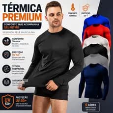 Camisa Térmica Proteção Uv 50+ Segunda Pele Camiseta Blusa Malha Fria Unissex Academia Manga Longa
