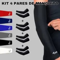 kit 4 Pares de Manguito Proteção Solar Uv 50+ Mangas Segunda Pele Mangote Vôlei e Esports