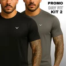 Promoção kit 2 Camiseta Dry Fit Masculina Lisa - Casual Treino Academia Esportes Exercícios Corrida