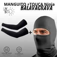 Manguito Proteção Solar + Touca Ninja Balaclava Toca UV50+ Térmica Motoqueiro Motoboy