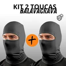 Kit 2 Toucas Ninjas Balaclava UV+50 Proteção Solar Térmica  Ideal para Motoqueiro Motoboy Toca Preta