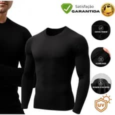 camisa Térmica Masculina Blusa Proteção Uv50+ Camiseta Segunda Pele Feminino Masculino Blusa de Frio