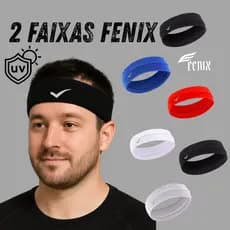 Kit com 2 Faixas Anti Suor Testeira FENIX para Cabelo Testeira Esportes Testeira Proteção Solar