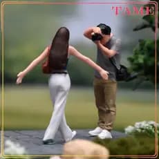 [Tame_sz] Figuras De 1/64 Pessoas Pintadas Para Decoração De Layout De Mesa De Areia De Micro Paisagem