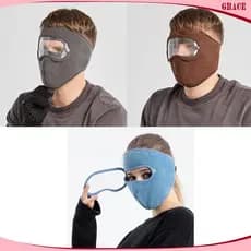 [Grace_sz] Capacete Facial De Lã Polar Antiembaçante Com Óculos Removíveis À Prova De Vento , Evita Raios , Poeira , Tem