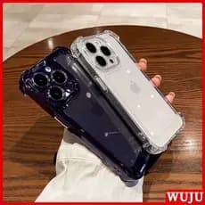 WUJU Acrílica Transparente De Luxo Case Capa Capinha De Celular Para iPhone 17 11 12 13 14 15 16 Pro XS Max XR Plus Air