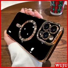 WUJU Luxo Carga Magnética Sem Fio Capa Capinha De Celular Para iPhone 17 11 12 13 14 15 16 Pro Max Plus Air