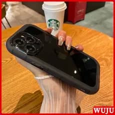 WUJU Flexível Claro Anti-Impacto Case Capa Capinha De Celular Para iPhone 11 12 13 14 15 16 Pro Plus