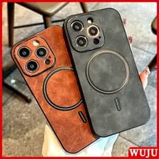WUJU Magnética Cortex Macio Case Capa Capinha De Celular Para iPhone 17 16 15 14 13 12 11 Pro Max Plus X XS Air