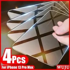 WUJU 4 peças 9H película Vidro Temperado pelicula Para iPhone 17 11 12 13 14 15 16 Pro Max 7 8 Plus SE XS XR X Air