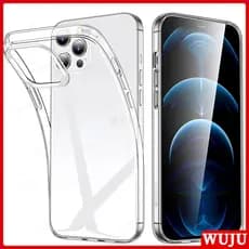 WUJU Crystal Clear Ultra-Fino Capa Macia TPU Compatível Para iPhone 11 12 13 14 15 16 17 Pro Max Air Plus XR X XS