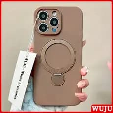 WUJU 360 ° Suporte Giratório De Silicone Magnético Case Capa Capinha De Celular Para iPhone 17 13 14 15 16 Pro Max Air