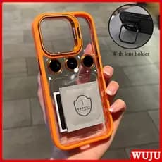 WUJU Transparente Protetor Lente De Câmera Case Capa Capinha De Celular Para iPhone 17 16 15 14 13 12 11 Pro Max PlusAir
