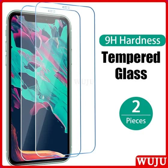 WUJU 2 peças película Protetor De Tela Vidro Temperado pelicula Para iPhone 17 11 12 13 14 15 16 Pro Max Plus XR X XS
