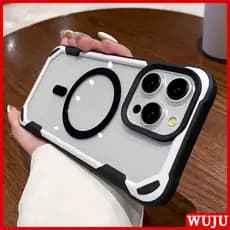 WUJU Prova De Choque Magnética Transparente Capa Capinha De Celular Para iPhone 17 16 15 14 13 12 11 Pro Max Plus Air
