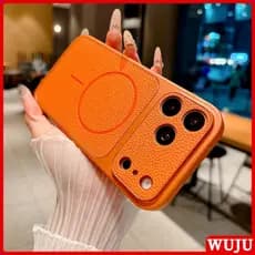 Capa Magnética De Couro De Luxo WUJU Compatível Com IPhone 17 16 15 14 13 12 11 Pro Max , Proteção À Prova De Choque